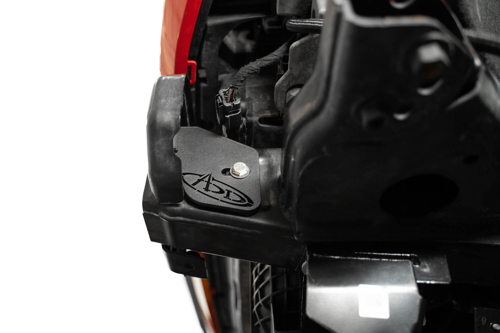 Low angle view of 2021-2023 Ford Bronco & Bronco Raptor Frame Horn Gusset Kit