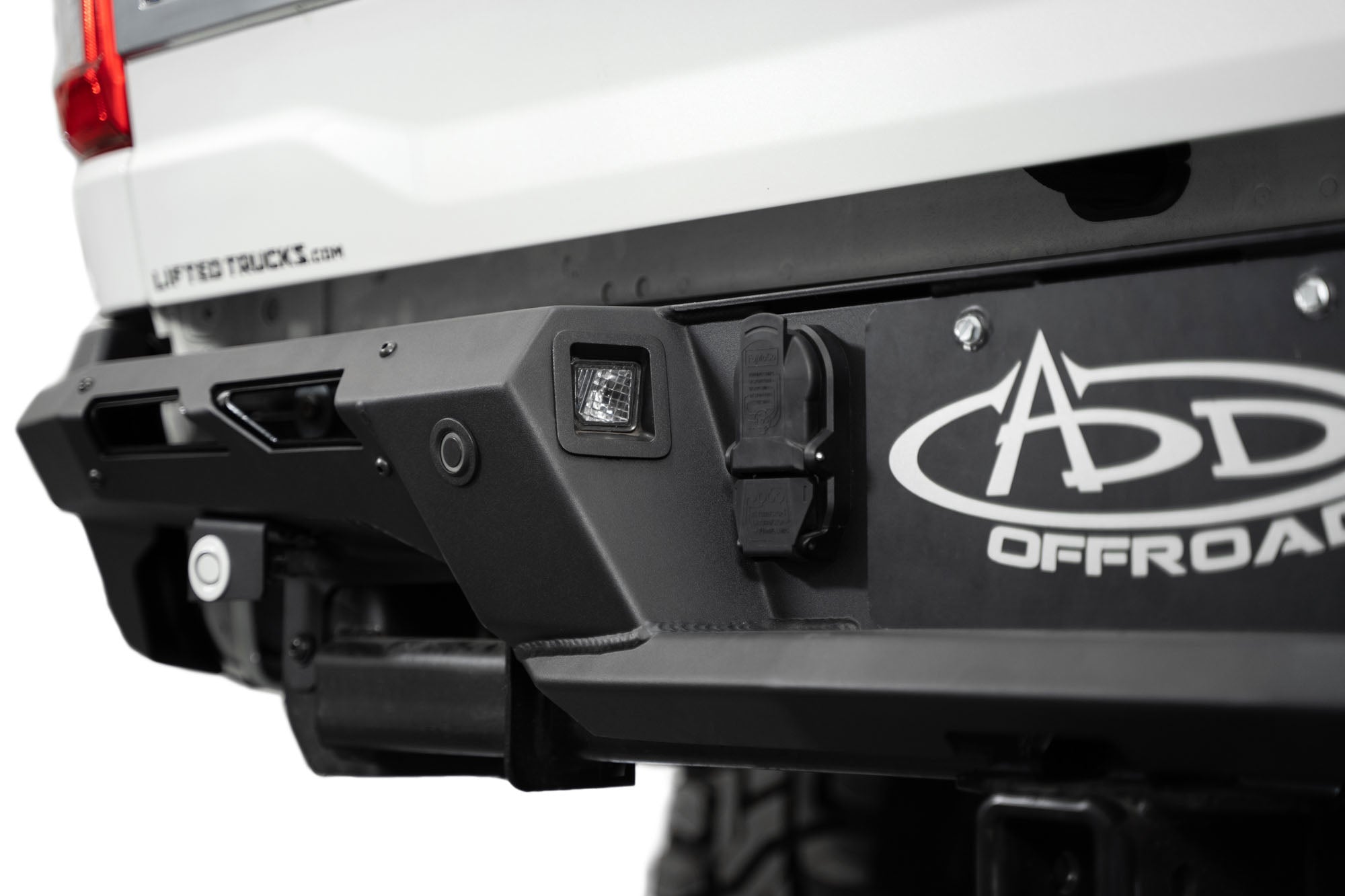 License Plate Light and trailer plug on Black Label Rear Bumper for the 2021-2024 Ford F-150