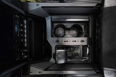 Top Down view of Center Console Molle Panels & Digital Device Bridge for the 2021+ Ram 1500 TRX 