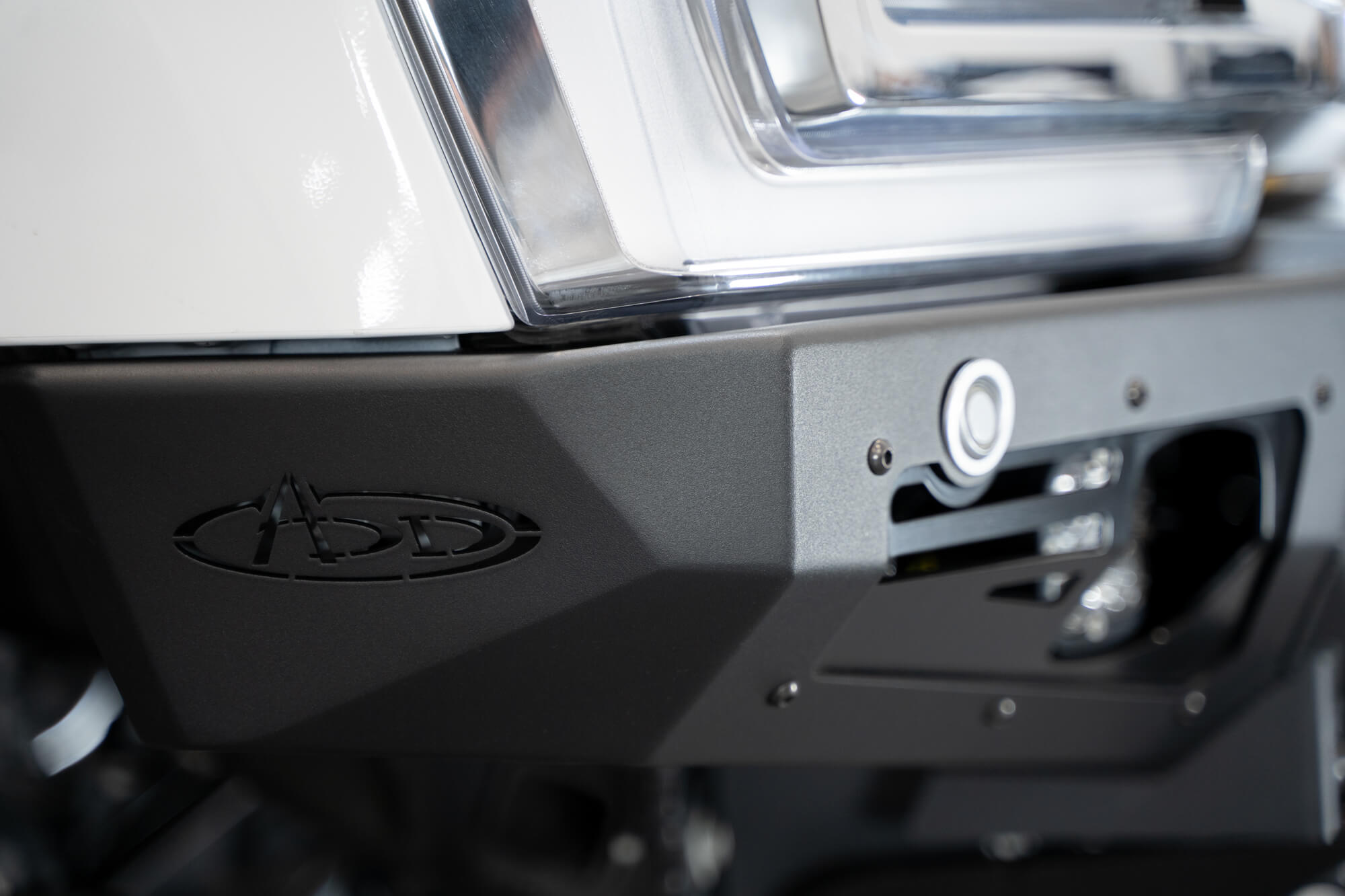 2023 Ford Super Duty Bomber Front Bumper with Baja Designs Lights, Add Cutout logo