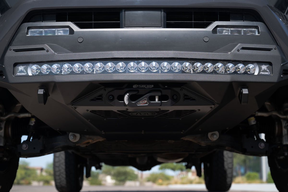 Close up of the 40" light bar on the Stealth Fighter Winch Front Bumper for the 4th Gen Toyota Tacoma