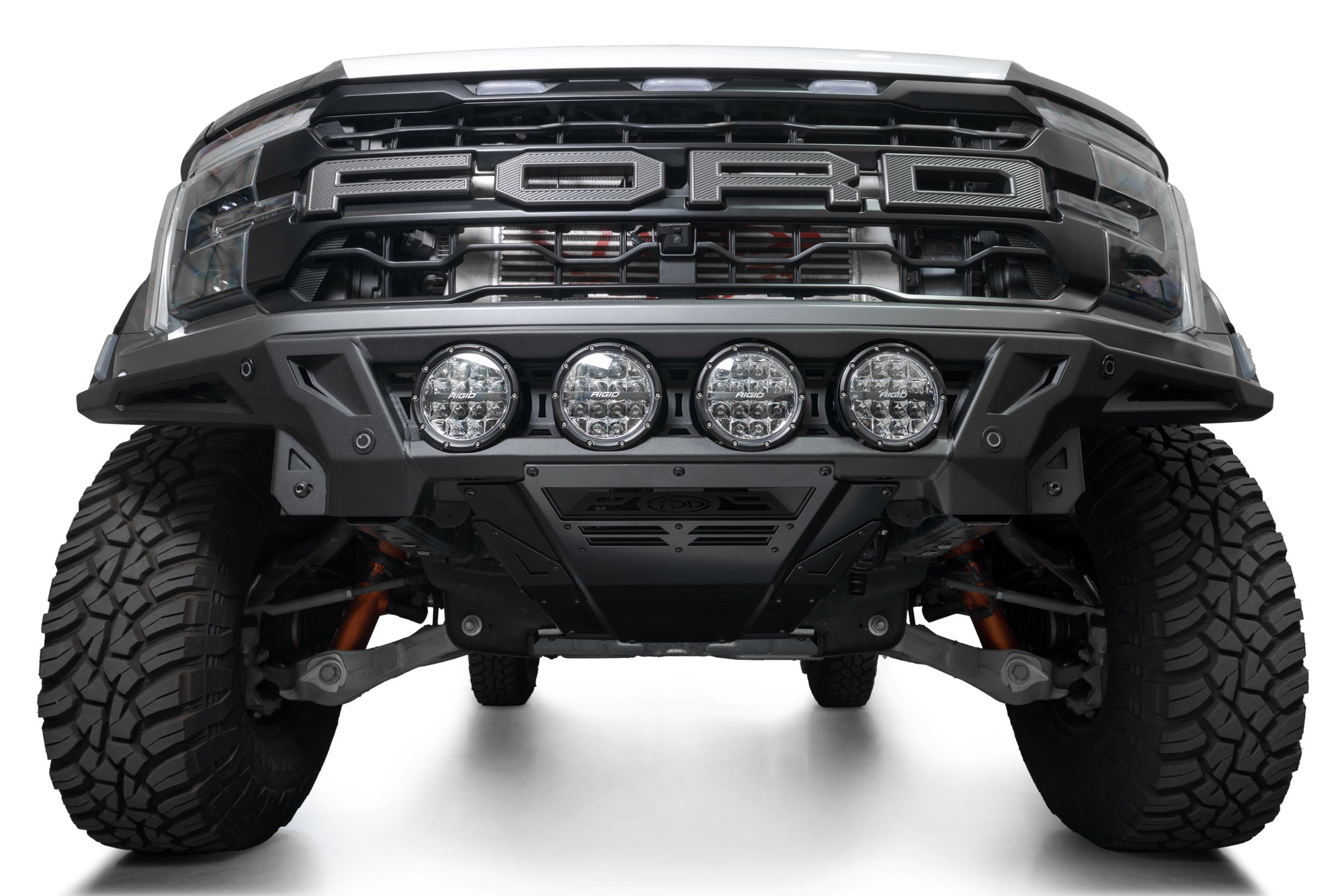 Low Angle View of ADD Edge Front Bumper for the 2021-2025 Ford F-150 Raptor
