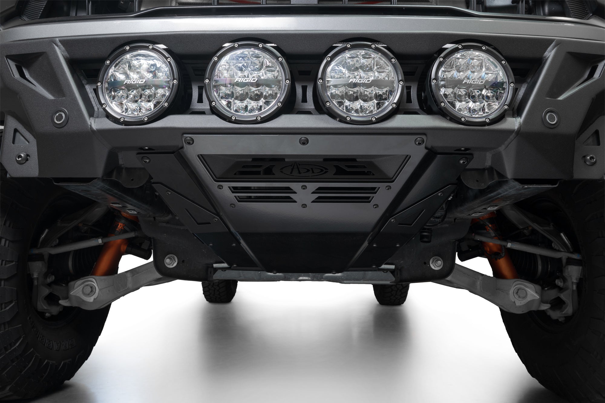 Included skid Plate ADD Edge Front Bumper for the 2021-2025 Ford F-150 Raptor