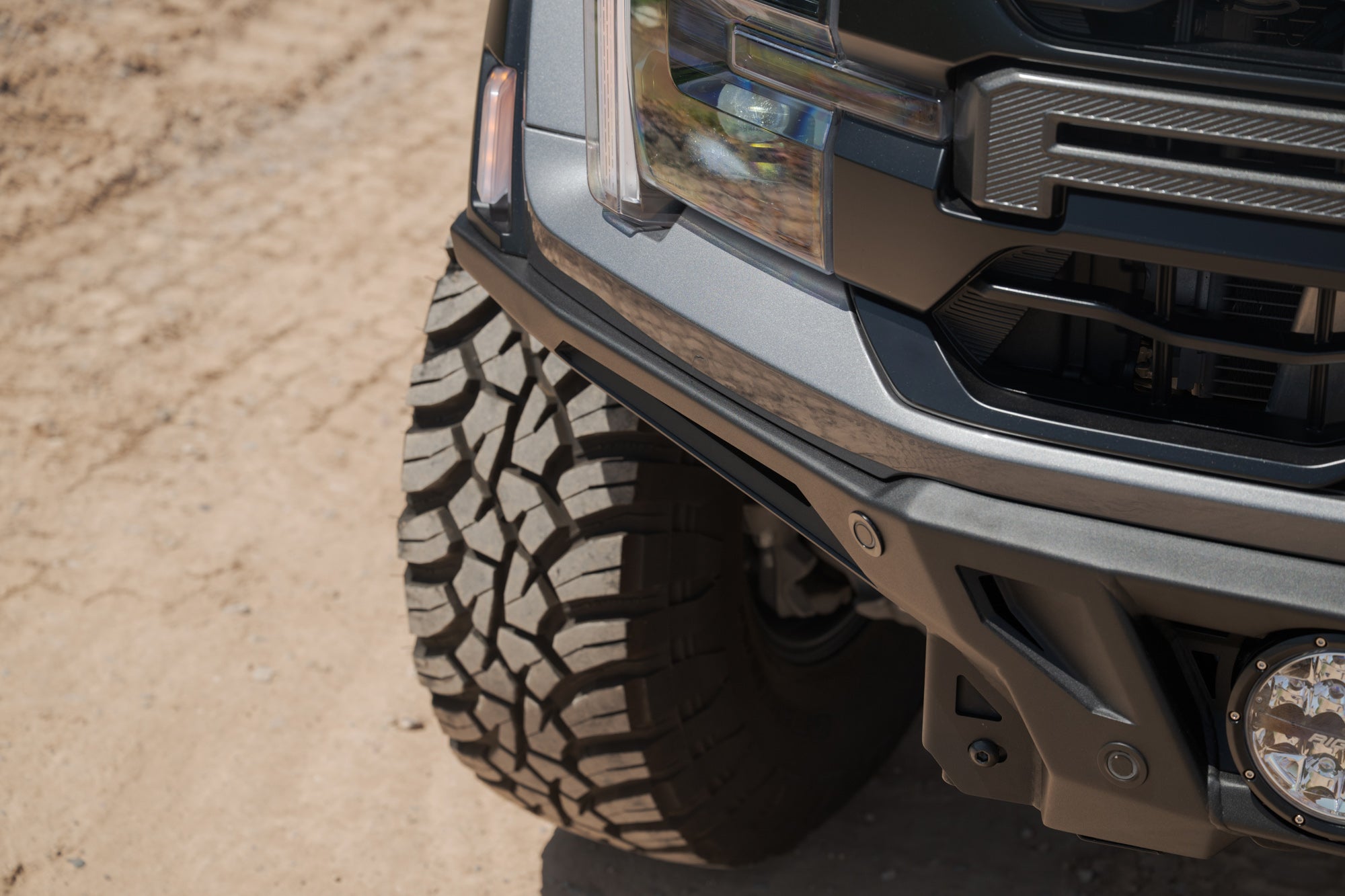 Fitment of the ADD Edge Front Bumper for the 2021-2025 Ford F-150 Raptor, outdoors