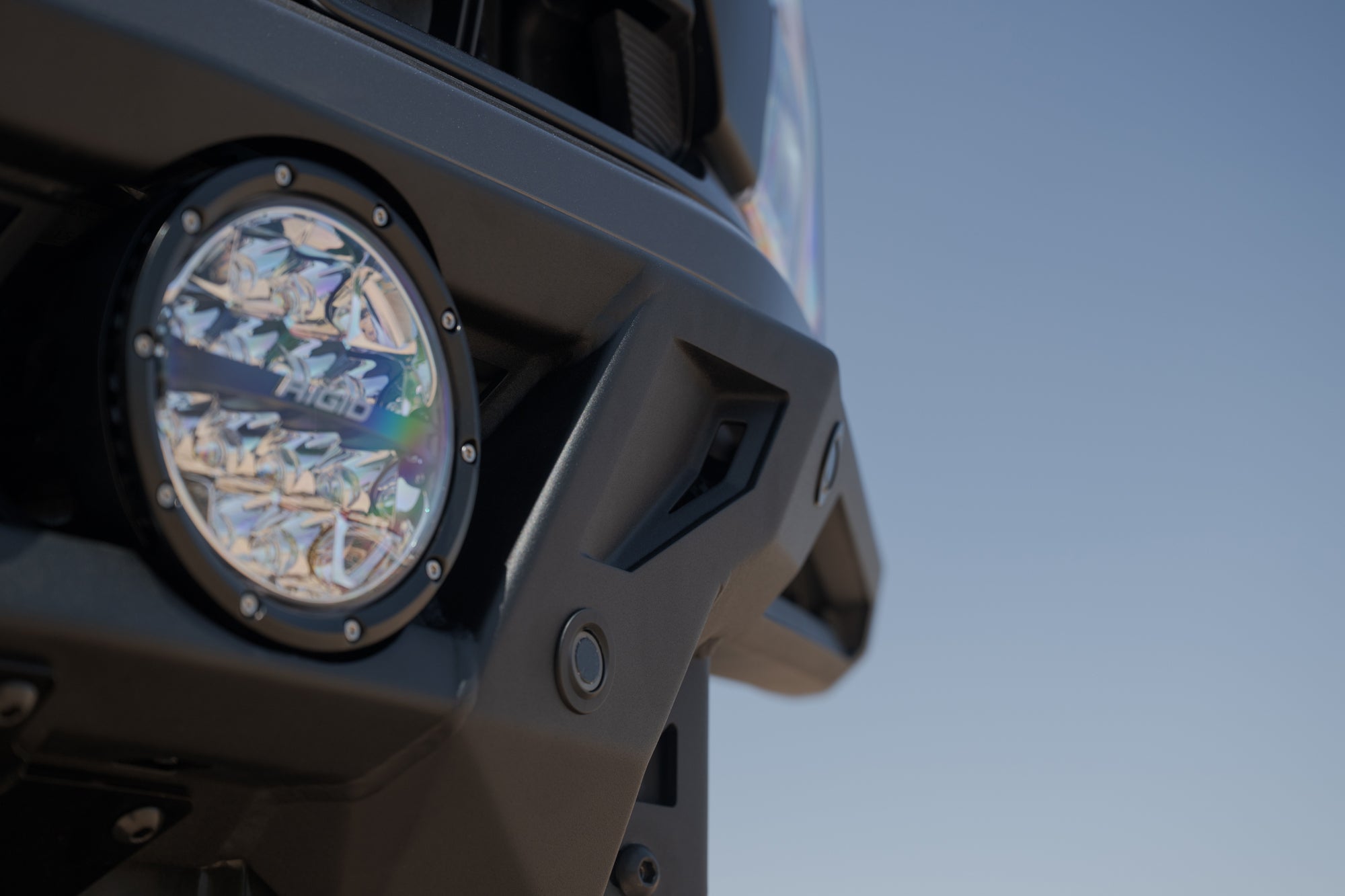 Cutouts on the ADD Edge Front Bumper for the 2021-2025 Ford F-150 Raptor, outdoors