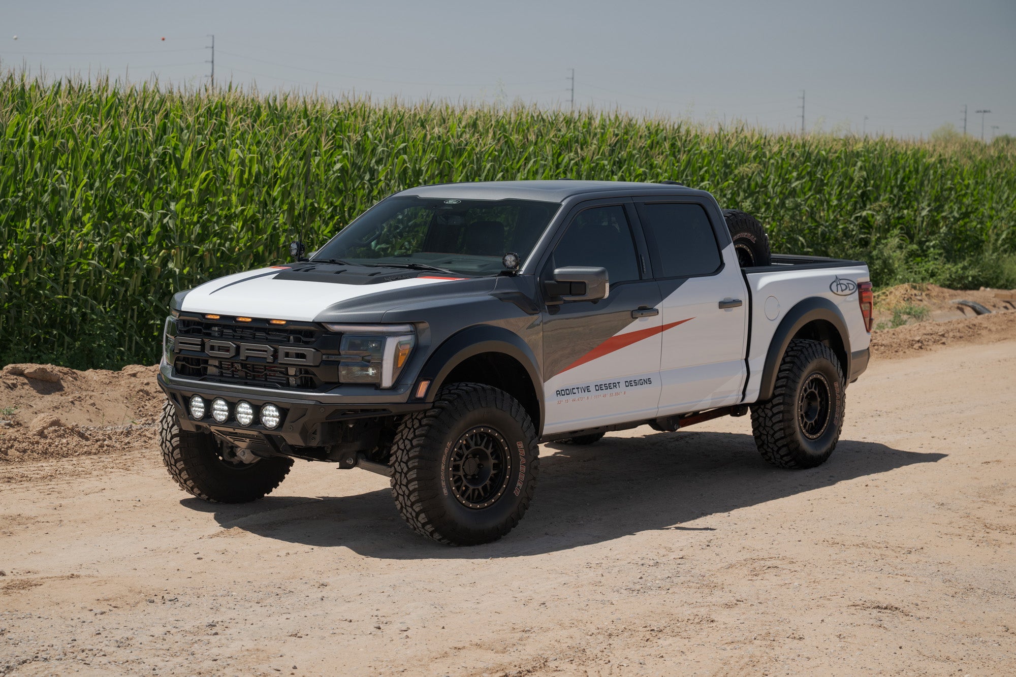 ADD Edge Front Bumper for the 2021-2025 Ford F-150 Raptor. Center Lights on and ADD Wrap.