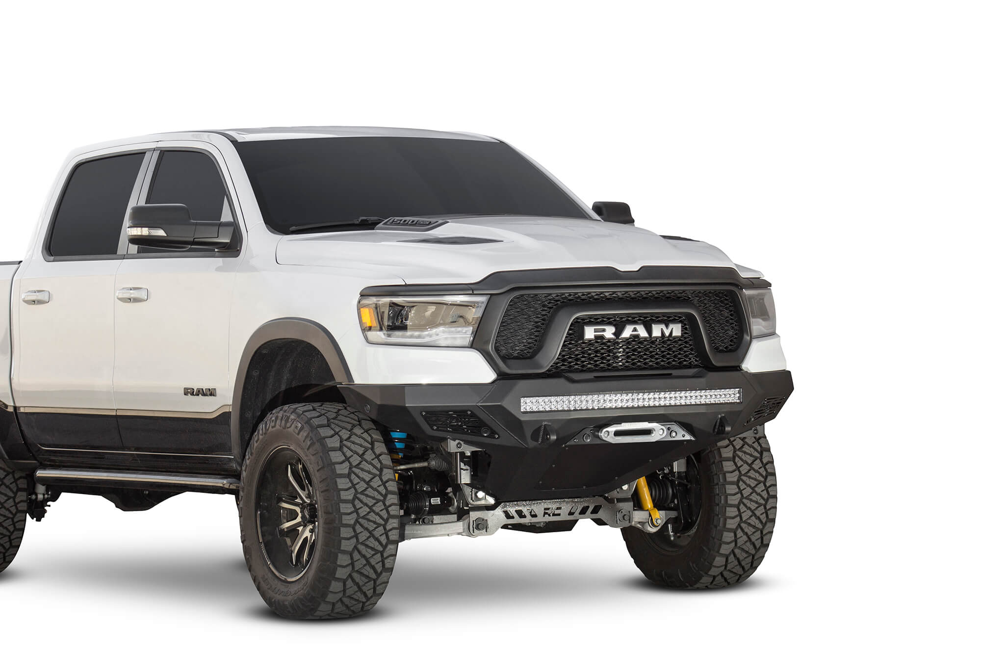 2019-RAM-Rebel-aftermarket-winch-front-bumper-with-sensors