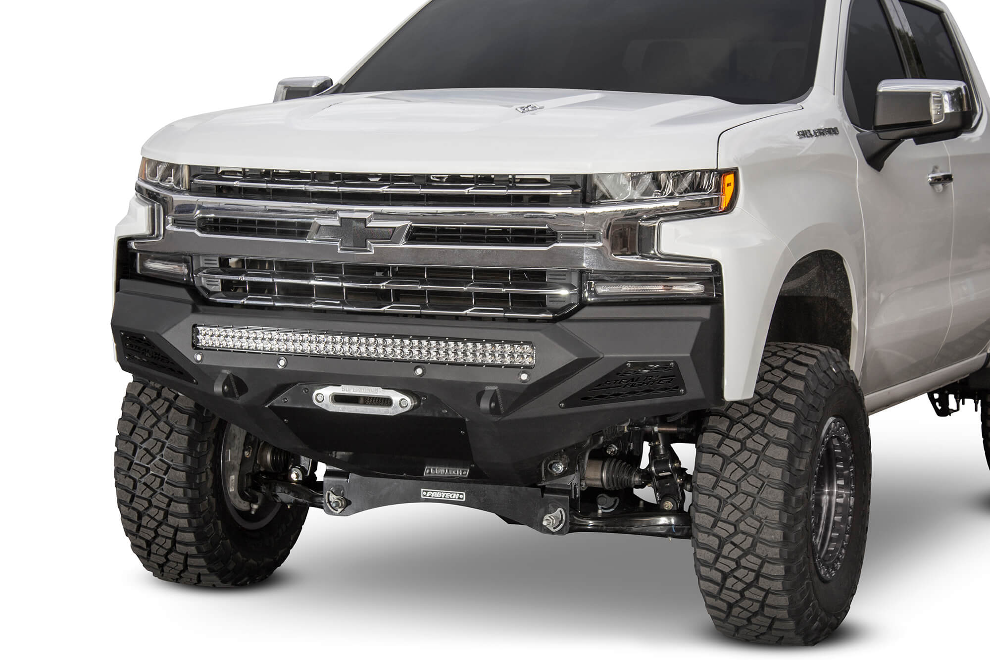 Chevy-Silverado-1500-aftermarket-winch-front-bumper-with-sensors