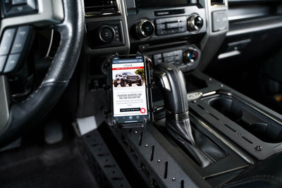 Bridge with phone mount: 2015-2020 Ford F-150 & Raptor Center Console Molle Panels