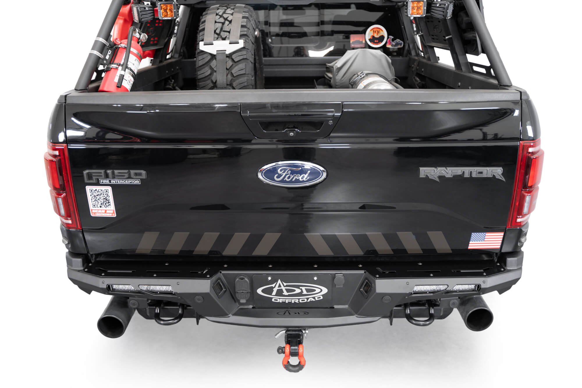 High rear angle of the 2017-2020 Ford F-150 Raptor Phantom Rear Bumper