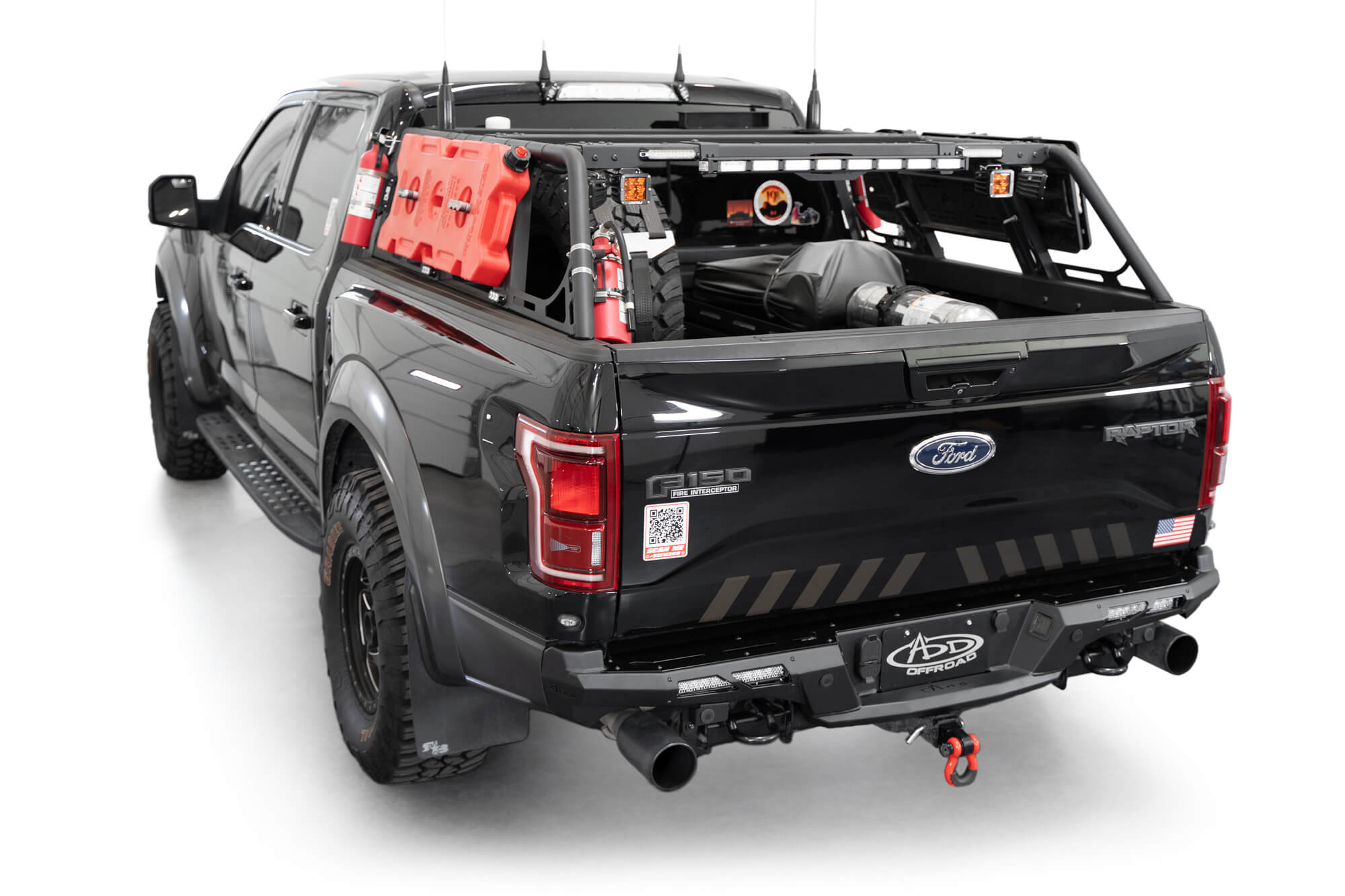 Full rear truck profile with the 2017-2020 Ford F-150 Raptor Phantom Rear Bumper