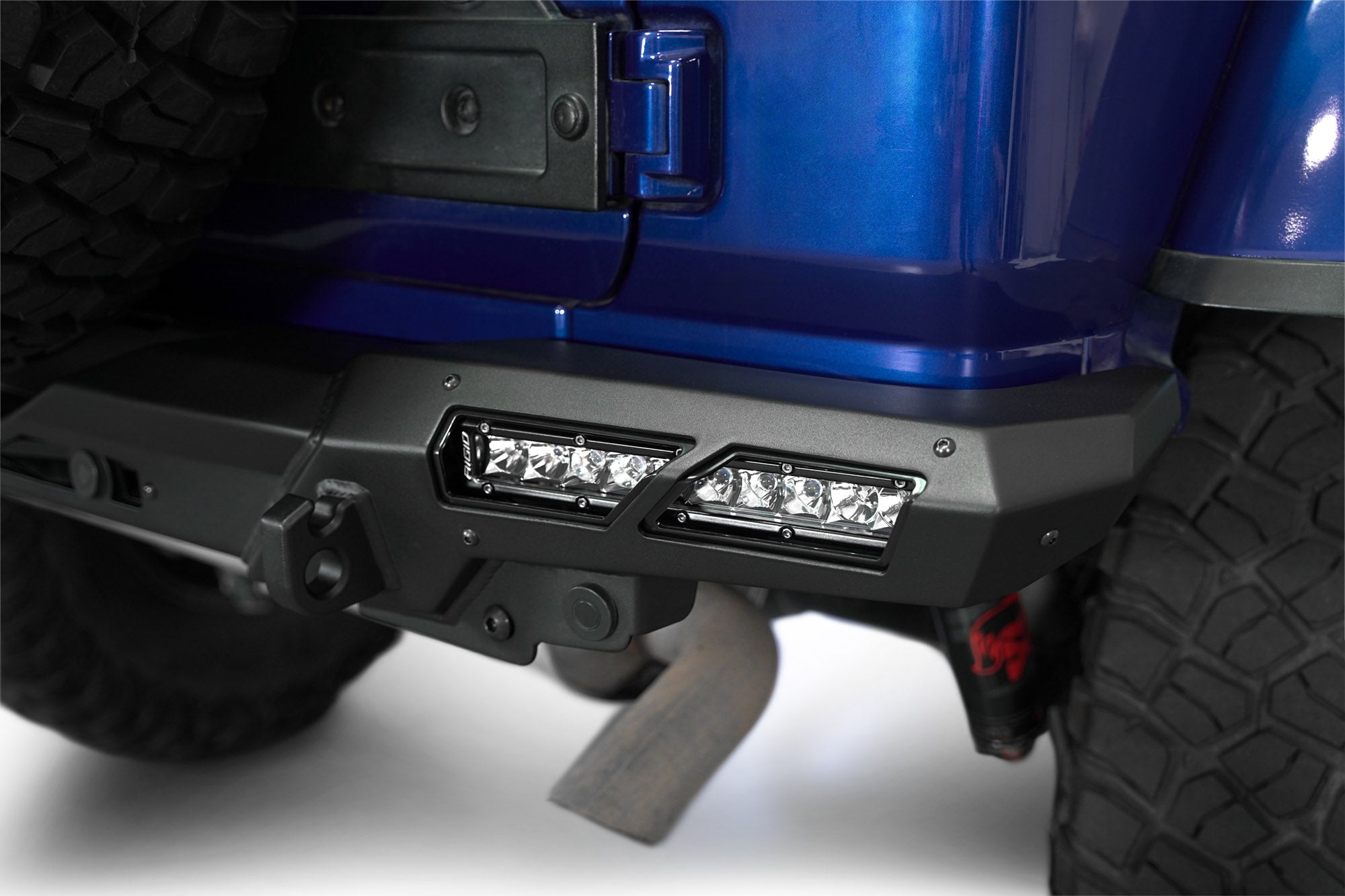 10 inch light bar on the Phantom Rear Bumper for the 2018-2024 Jeep Wrangler JL
