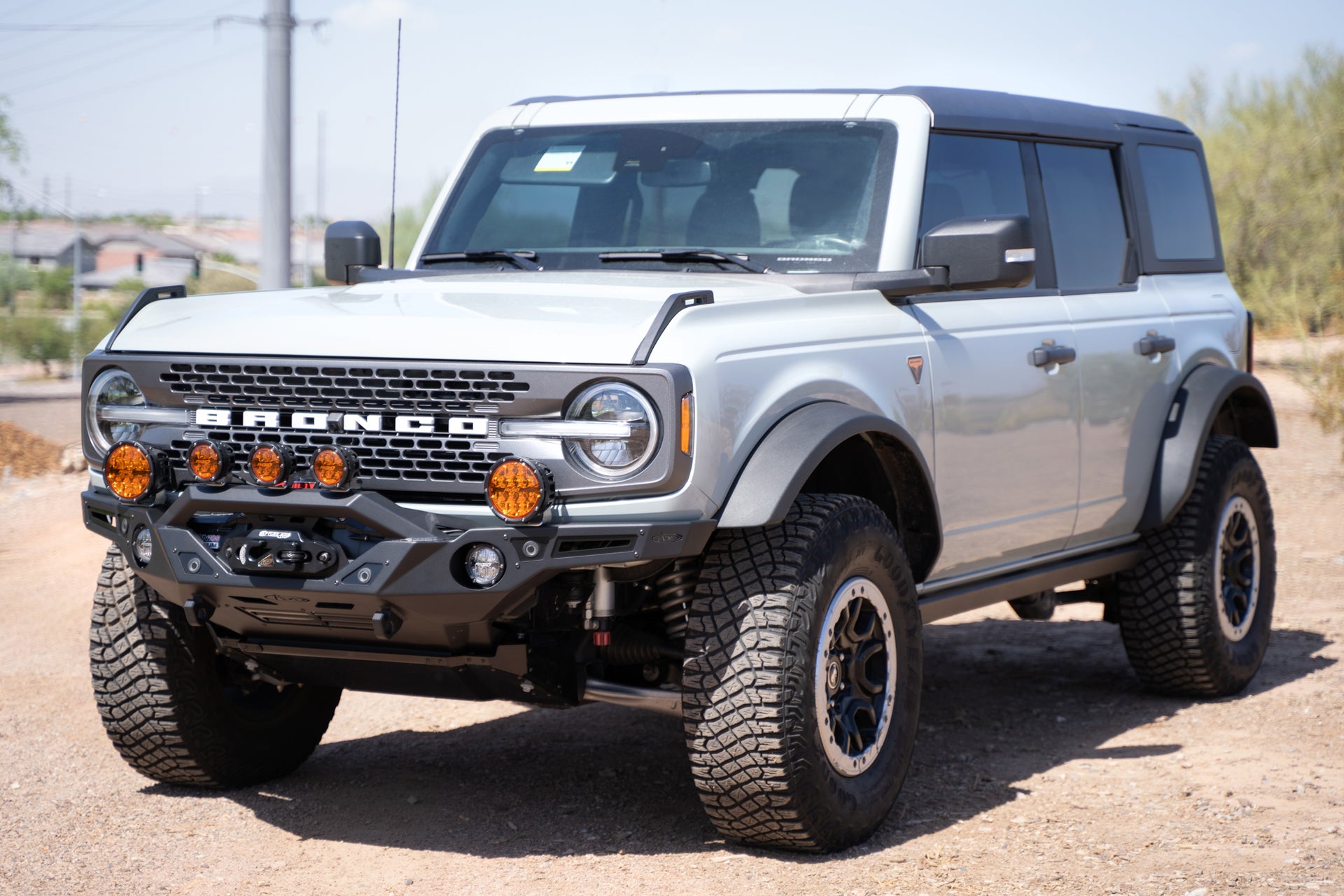 On the trail with the 2021-2023 Ford Bronco Krawler Front Bumper - Corner Profile