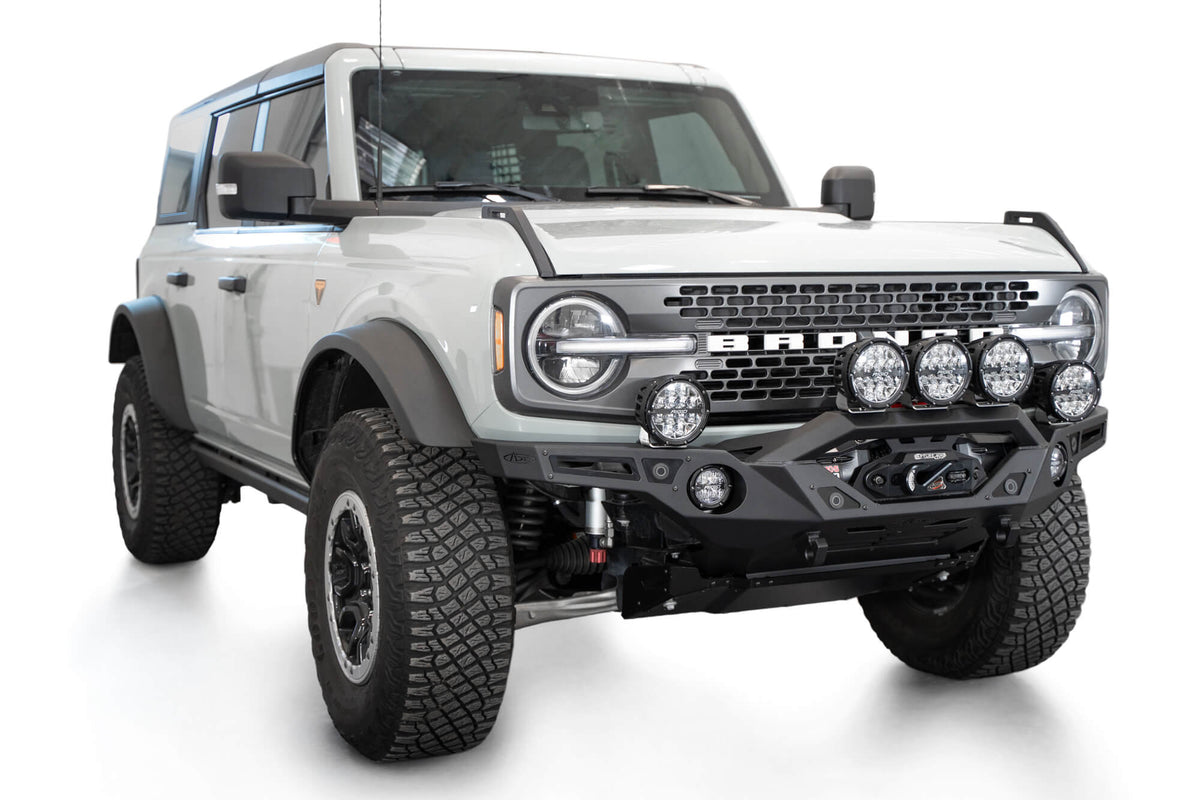 White Krawler 6th Gen Bronco Winch Front Bumper | Krawler Series