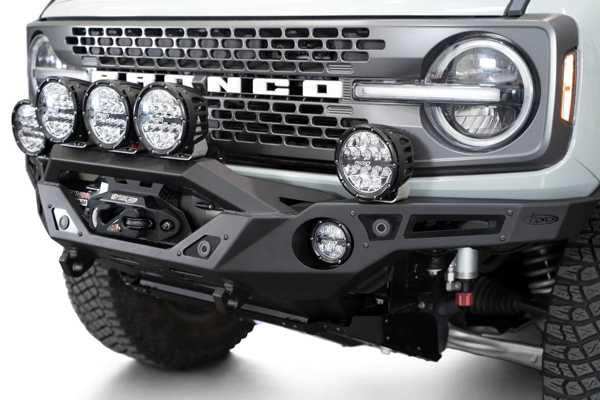 White Krawler 6th Gen Bronco Winch Front Bumper | Krawler Series