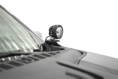Across hood view of the Ditch Light Brackets for the 2021-2024 Ford F-150 & Raptor