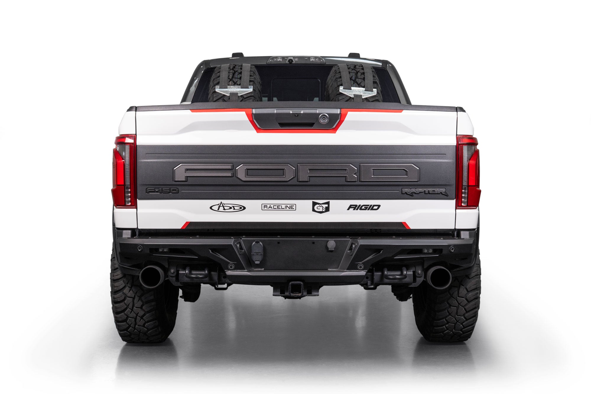 Rear profile of the 2021+ Ford F-150 Raptor ADD Edge Rear Bumper
