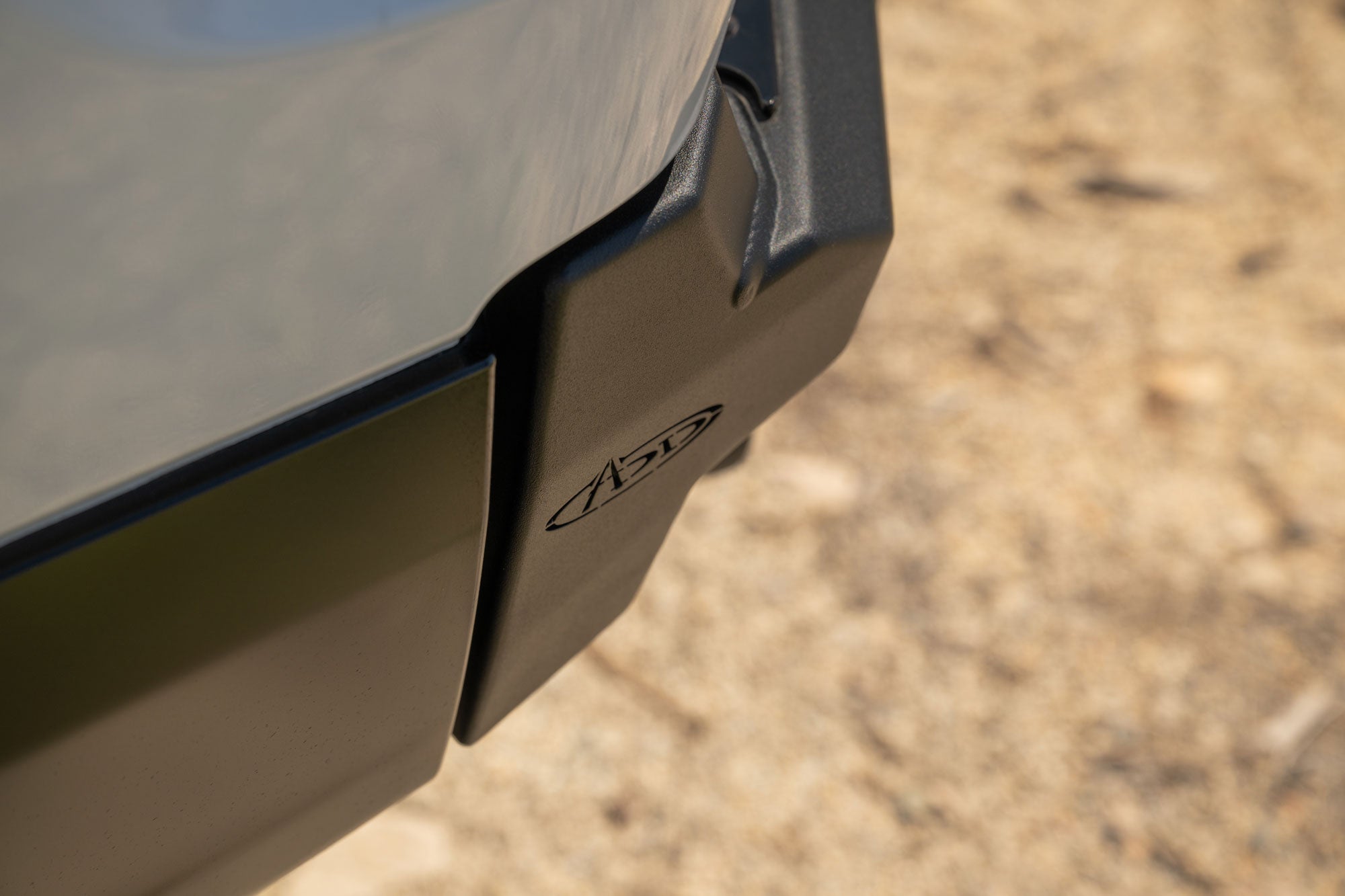 Close-up of the fitments of the 2021+ Ford F-150 Raptor ADD Edge Rear Bumper