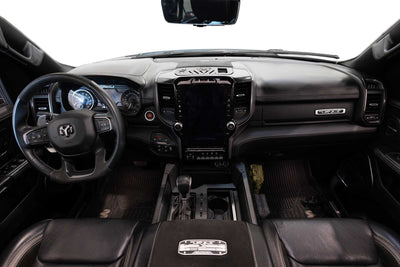 Cab view of the Center Console Molle Panels & Digital Device Bridge for the 2021+ Ram 1500 TRX 