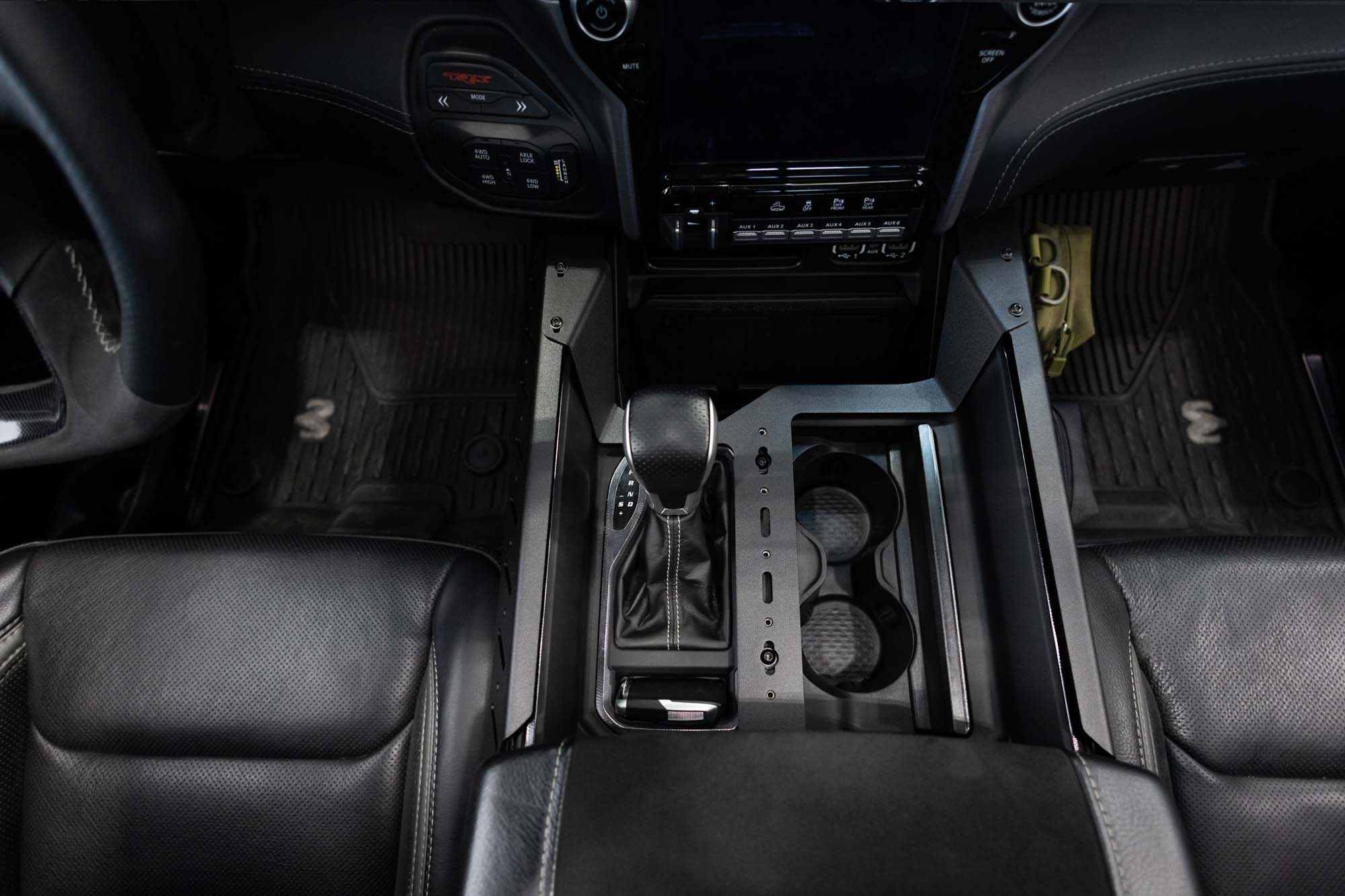 Top of Cab View Center Console Molle Panels & Digital Device Bridge for the 2021+ Ram 1500 TRX 