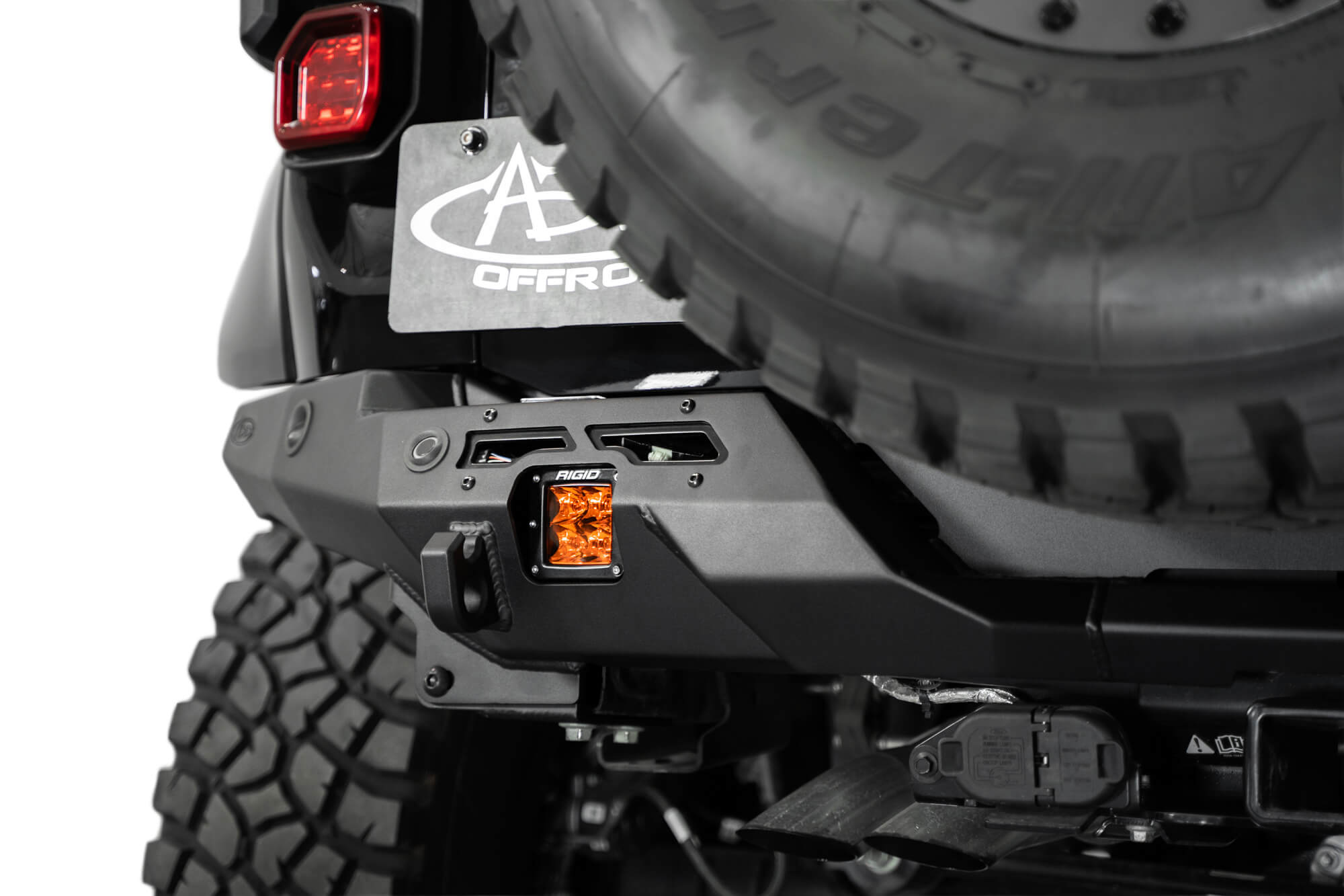 3 inch cube lights and mounting point on the Phantom Rear Bumper for the 2022-2023 Ford Bronco Raptor