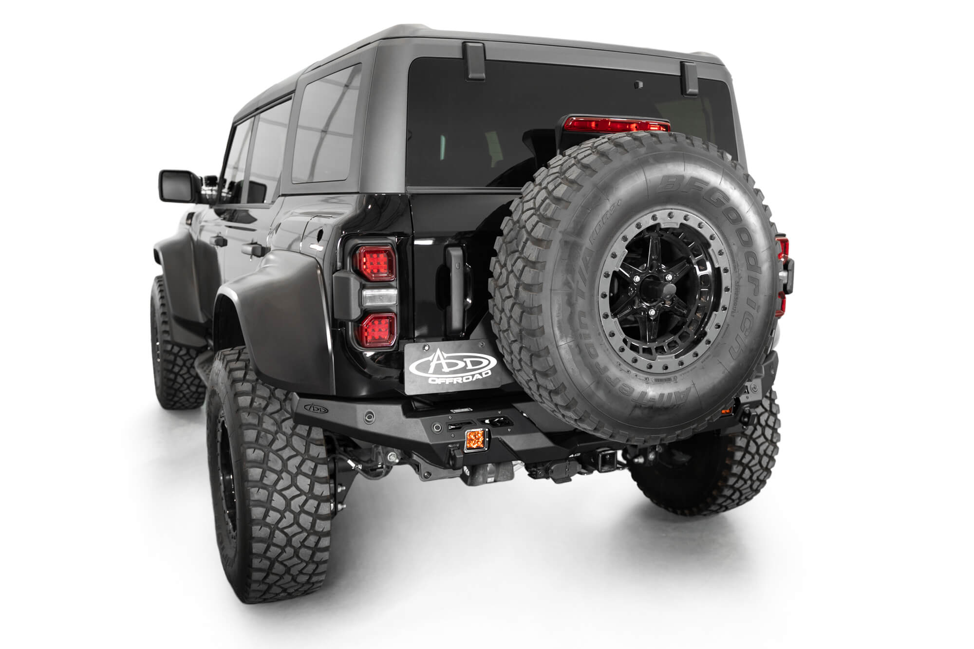 Phantom Rear Bumper for the 2022-2023 Ford Bronco Raptor, viewed from standing height