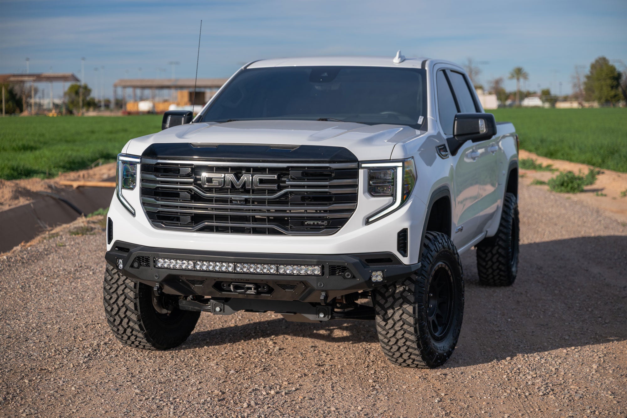 GMC Sierra 1500 with Stealth Fighter Front Bumper and Winch Kit Upgrade