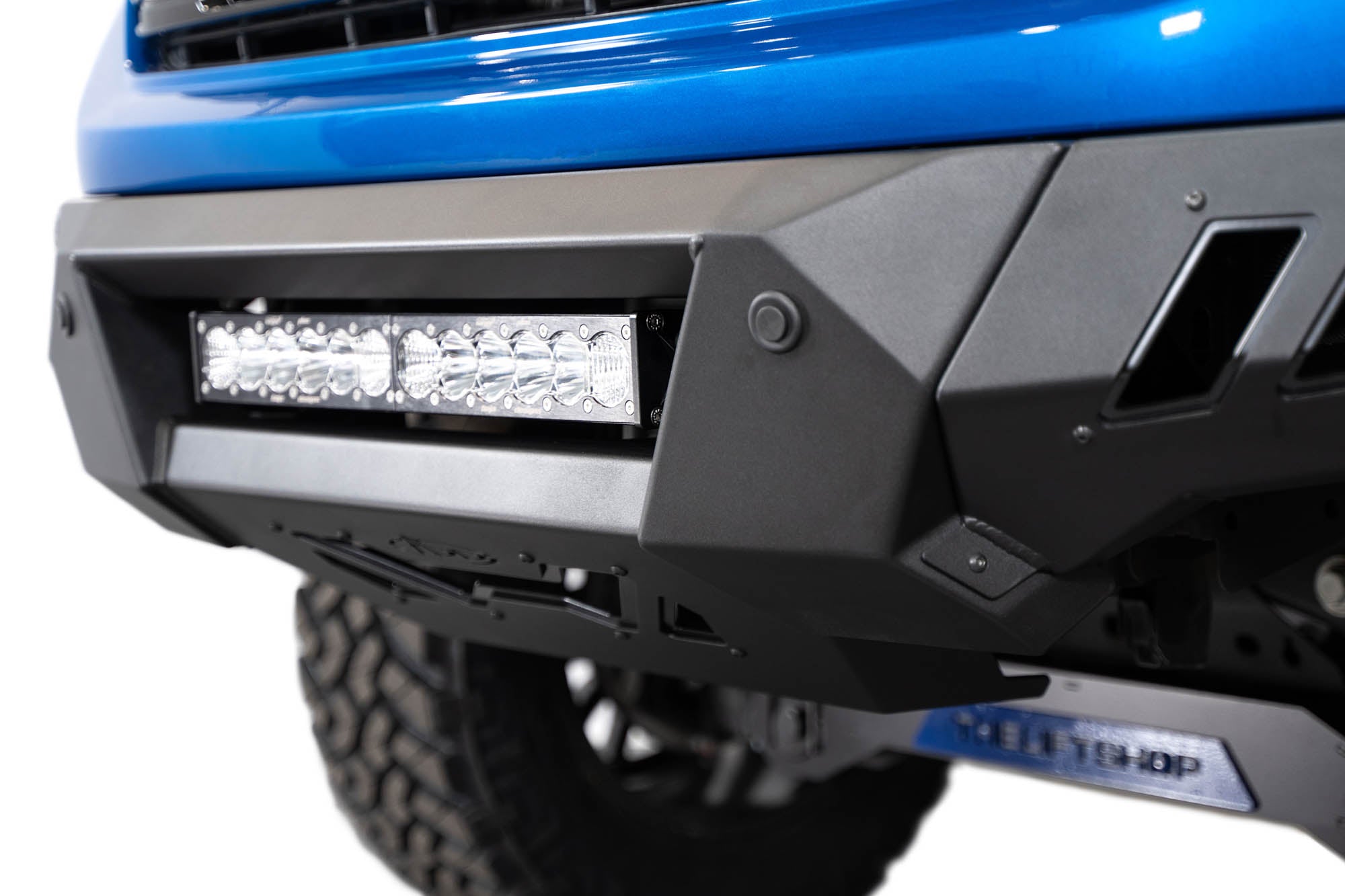 Center Mount light bar on the Black Label Front Bumper for the 2022-2024 GMC Sierra 1500