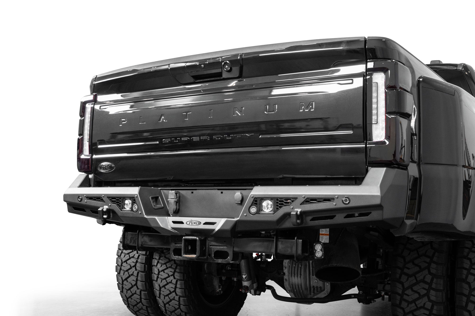 Our Stealth Fighter Rear Bumper for 2023-2026 Ford Super Duty retains factory sensors and plugs