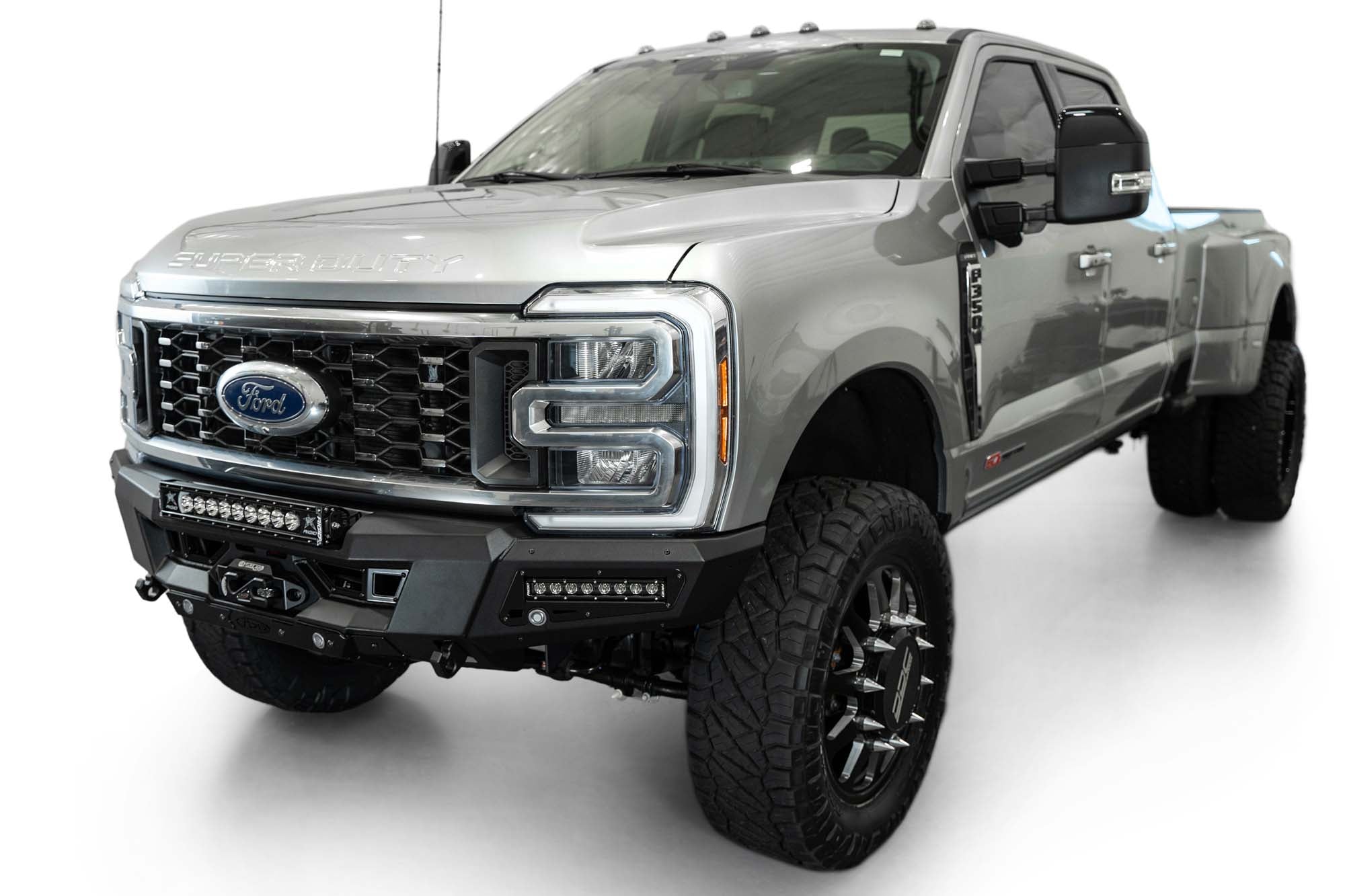 Front corner angle of the Phantom Winch Front Bumper for the 2023 Ford F-250/350