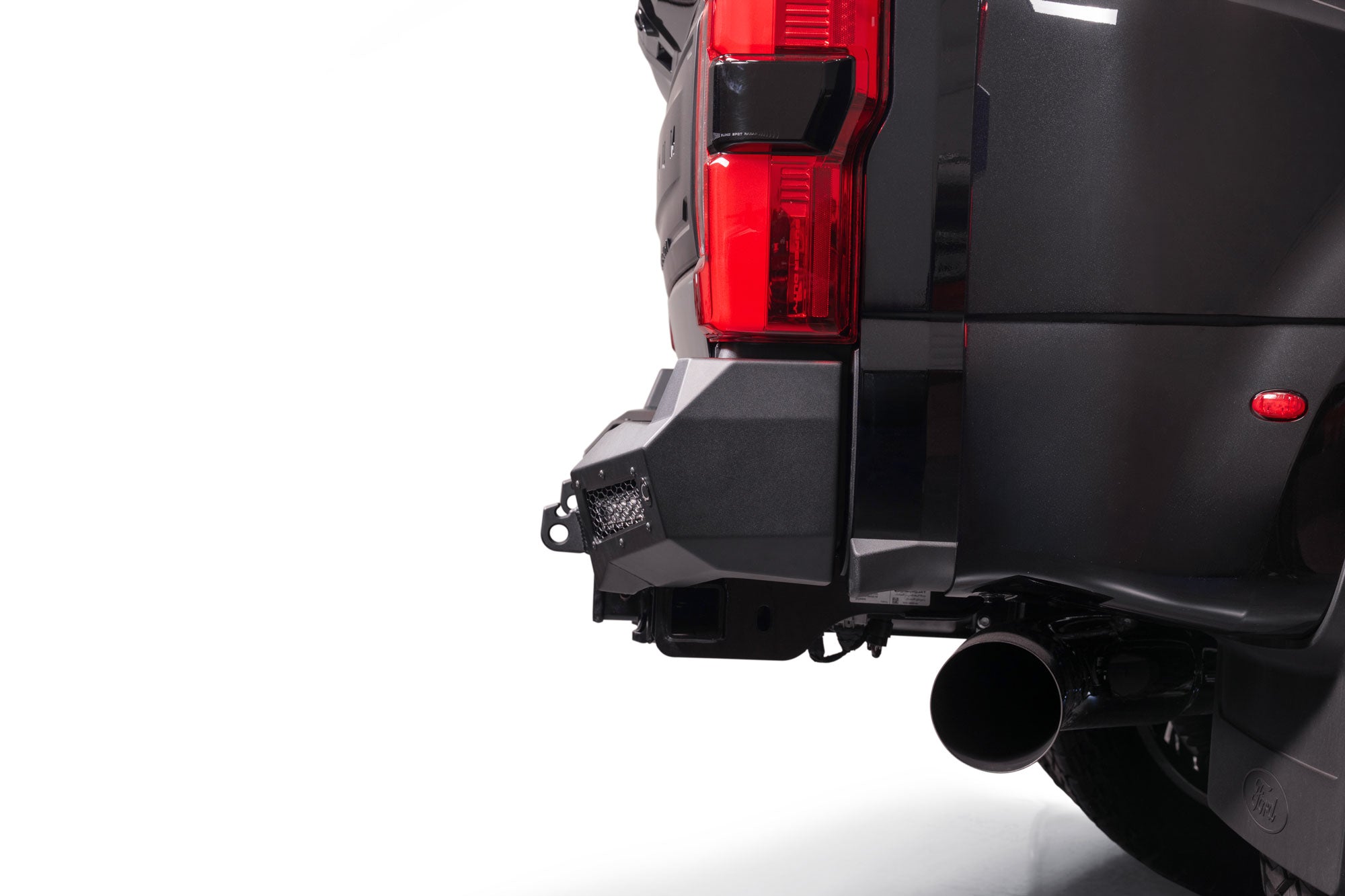 Side profile of the 2023+ Ford Super Duty Honeybadger Rear Bumper