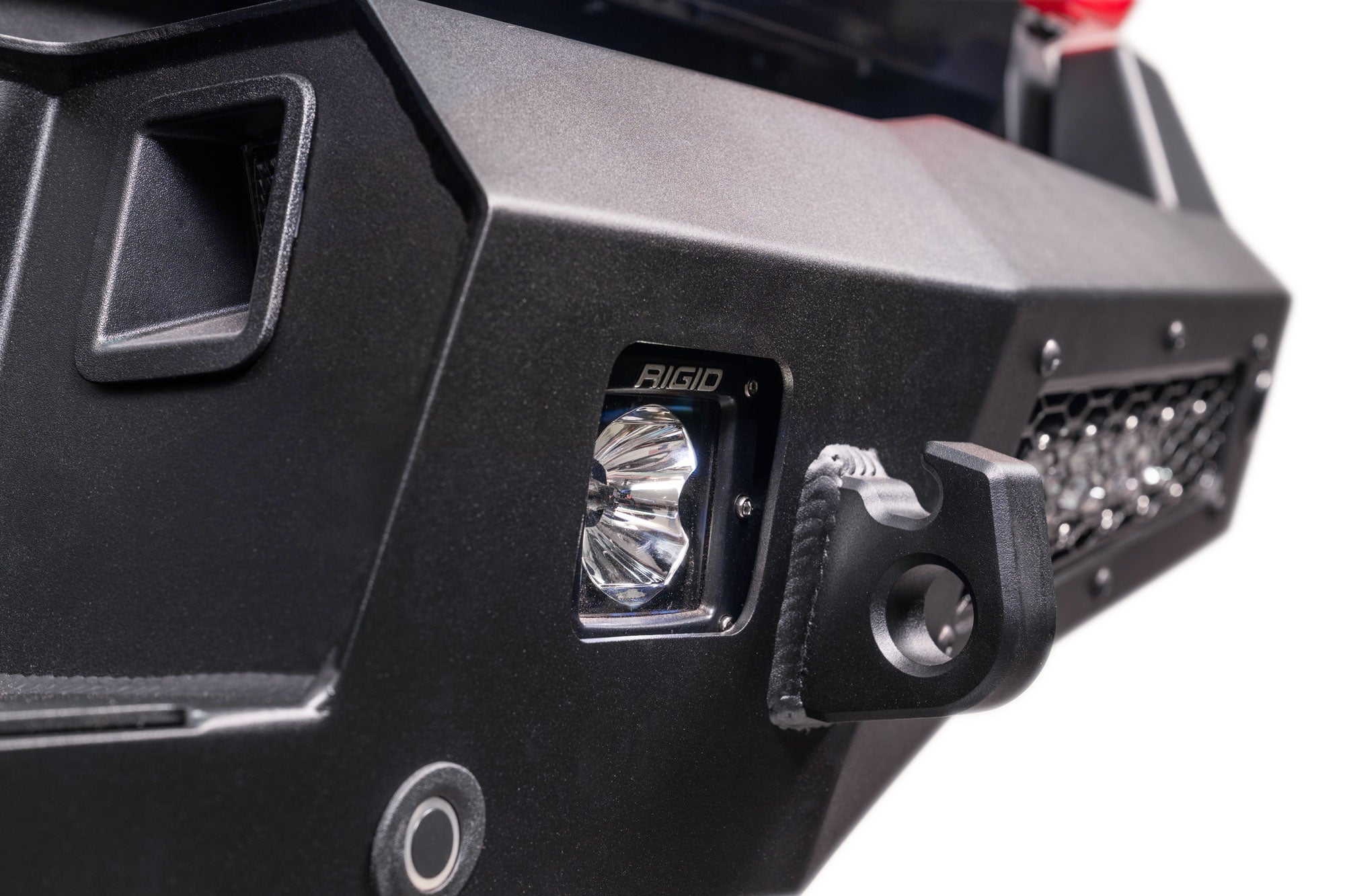 3" pod light in the 2023+ Ford Super Duty Honeybadger Rear Bumper