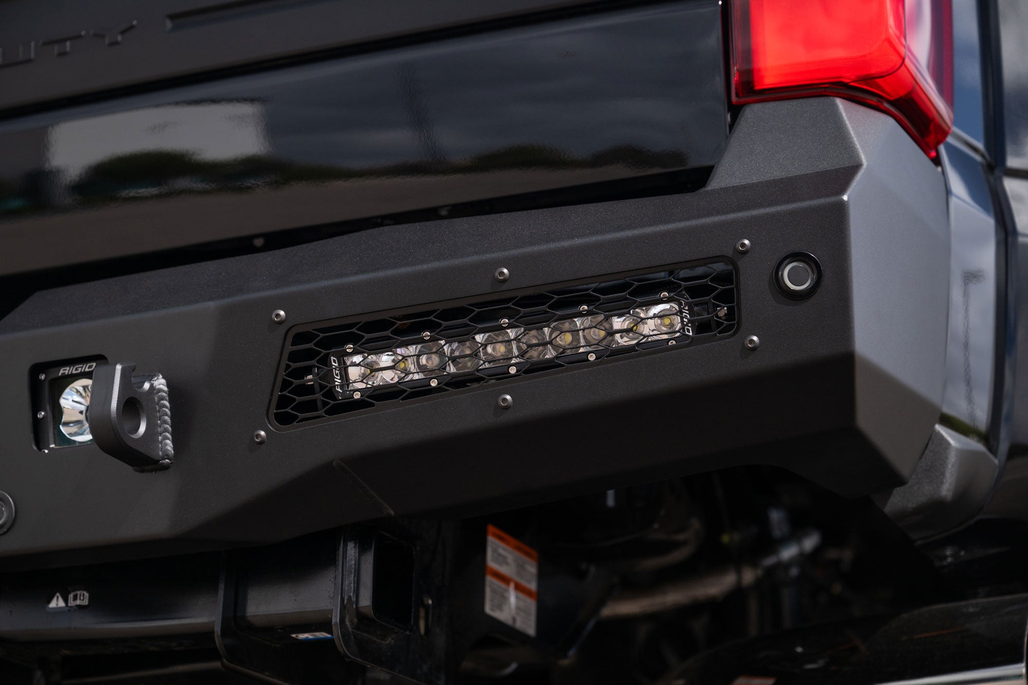 10" Light bar on the 2023+ Ford Super Duty Honeybadger Rear Bumper