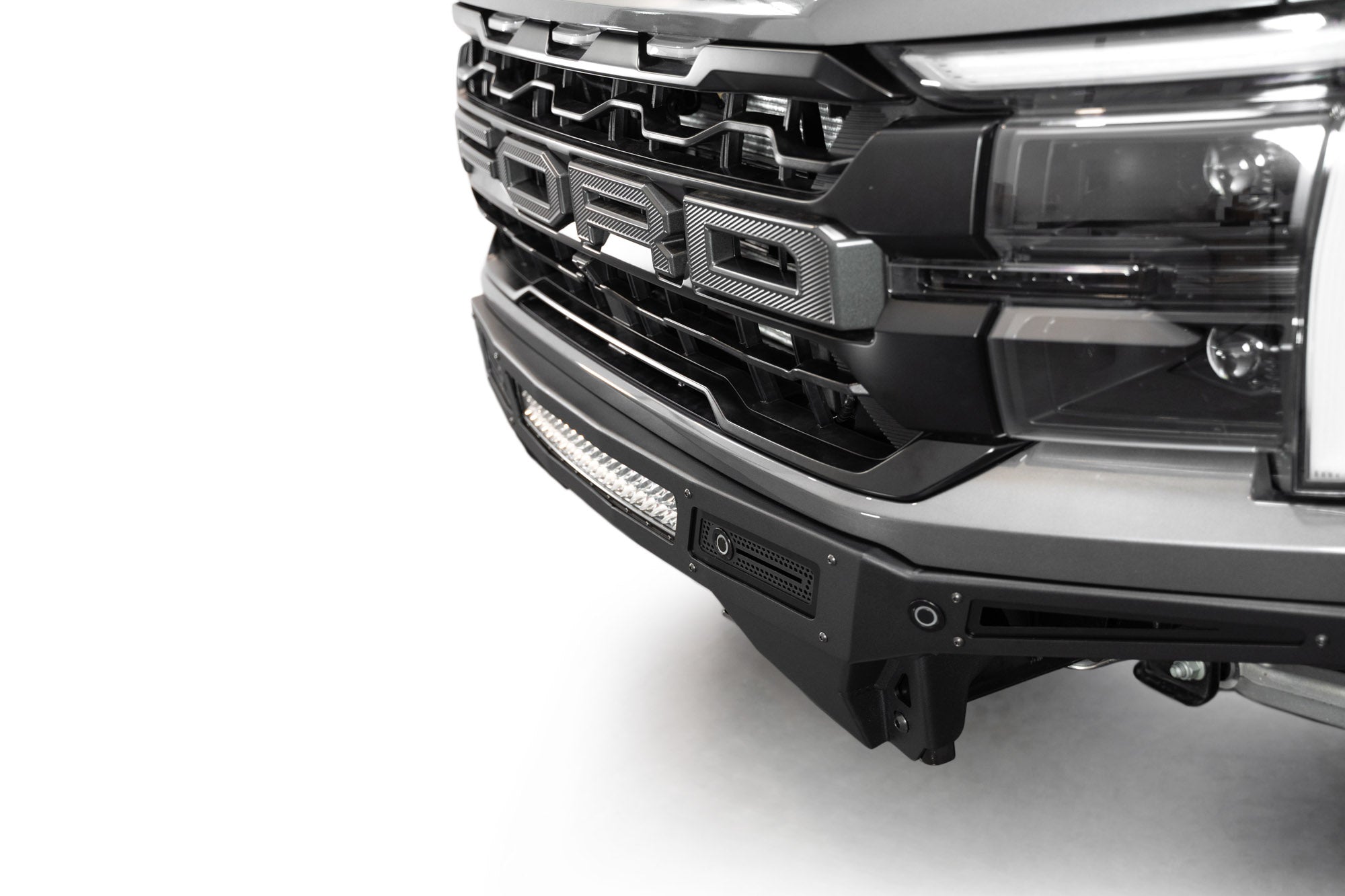 Rock Fighter Front Bumper for the 2024+ Ford F-150 Raptor with curved 20 inch light bar
