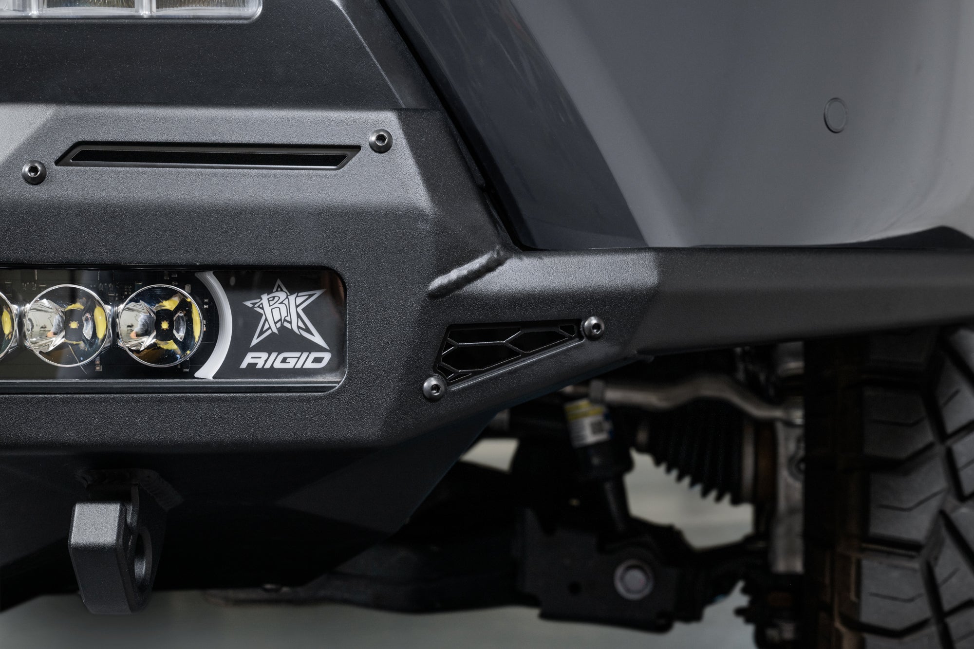 Close-up of a Stealth Fighter Winch Front Bumper for the 4th Gen Toyota Tacoma