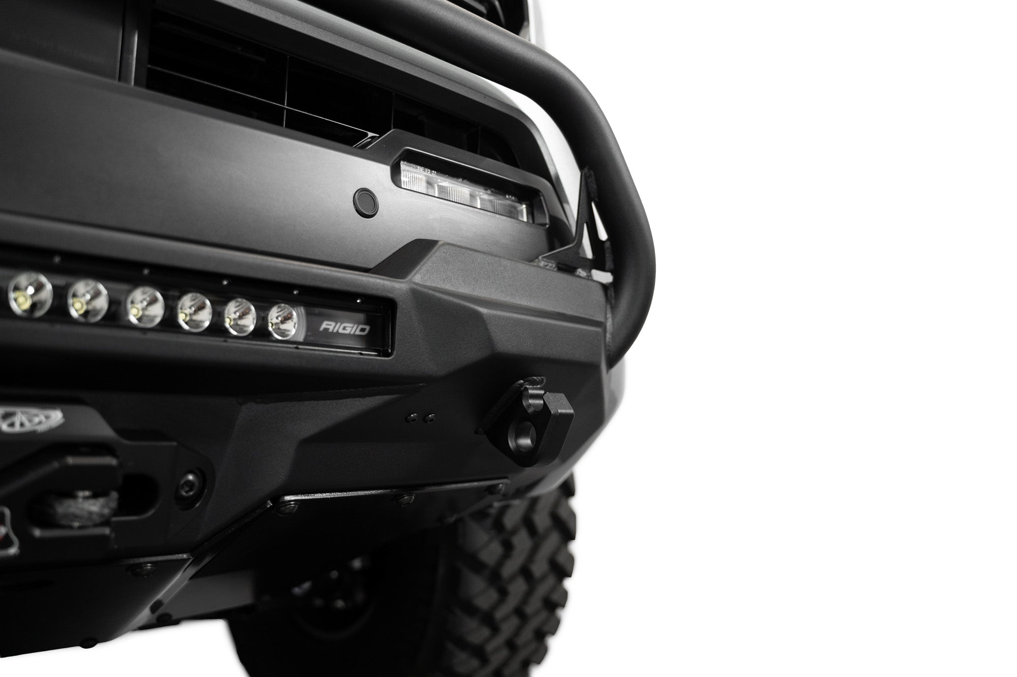 Clevis mounts on the Stealth Center Mount Winch Front Bumper with Top Hoop for the 4th Gen Toyota Tacoma