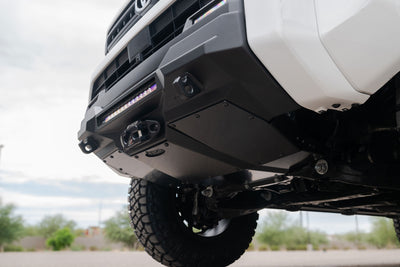 Installed Satin Black 2025 Toyota 4Runner Skid Plate for Stealth Front Bumper