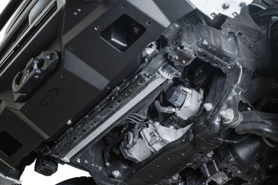 No Skid plate on the 2025 Toyota 4Runner Stealth Center Mount Front Bumper with Top Hoop