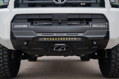Close-up of a 2025 Toyota 4Runner Stealth Center Mount Front Bumper