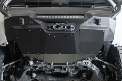 Direct low-angle shot of 2025 Toyota 4Runner Skid Plate for Stealth Front Bumper