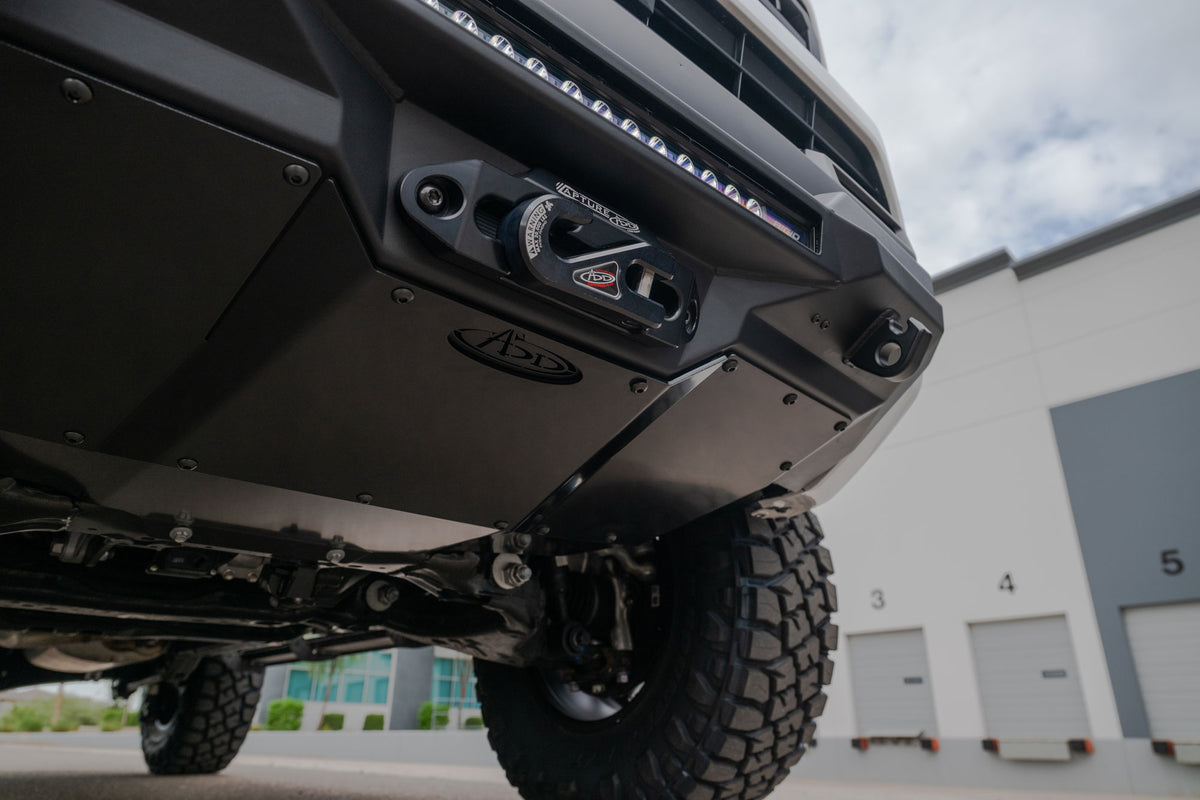 Outdoor installed 2025 Toyota 4Runner Skid Plate for Stealth Front Bumper