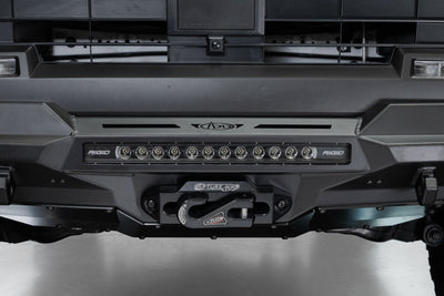 Center Light Bar on the 2025 Toyota 4Runner Stealth Center Mount Front Bumper with Top Hoop