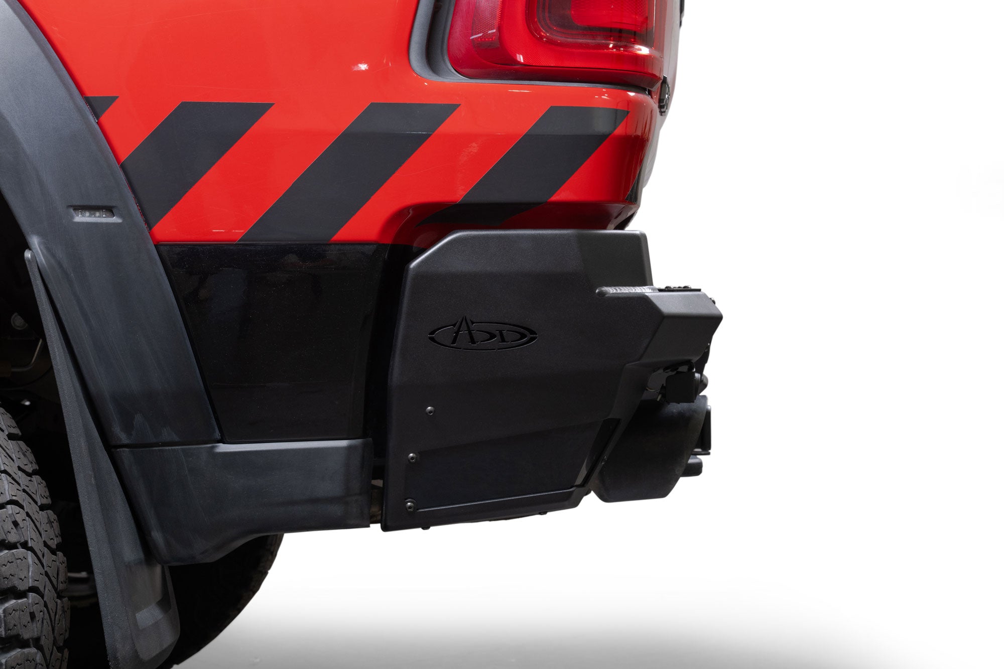 Side profile of the 2025 Ram RHO Phantom Rear Bumper