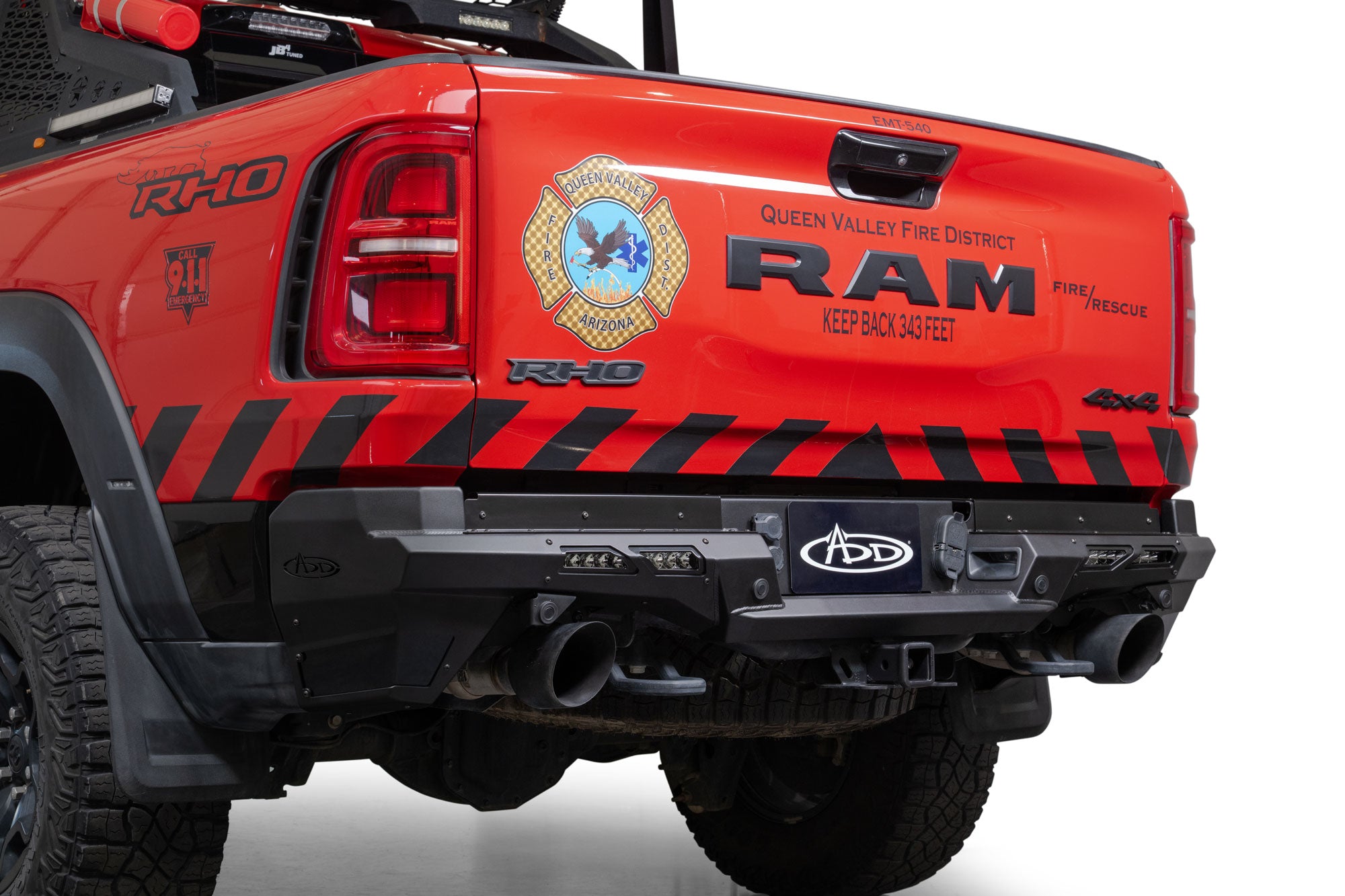 Red Ram RHO with Phantom rear bumper on a white background