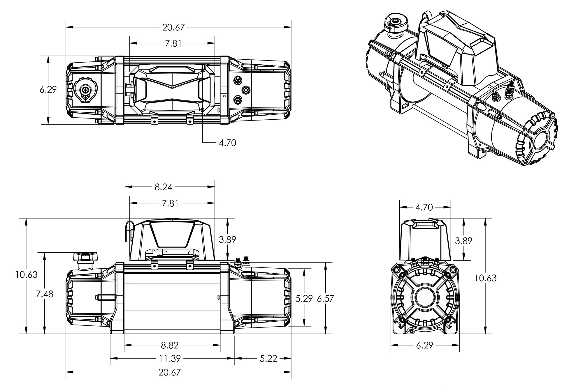 DV8 Xtract 12k Synthetic Rope Winch