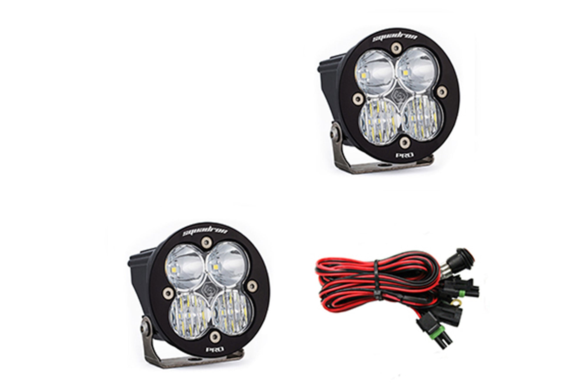 Squadron-R Pro Black LED Light Pod Pair, Driving/Combo Lens