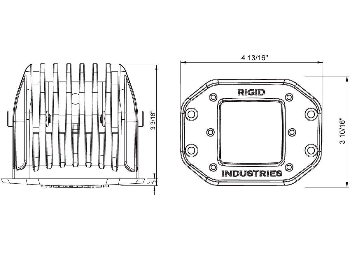 RIGID D-Series PRO Flush White Flood LED Pair