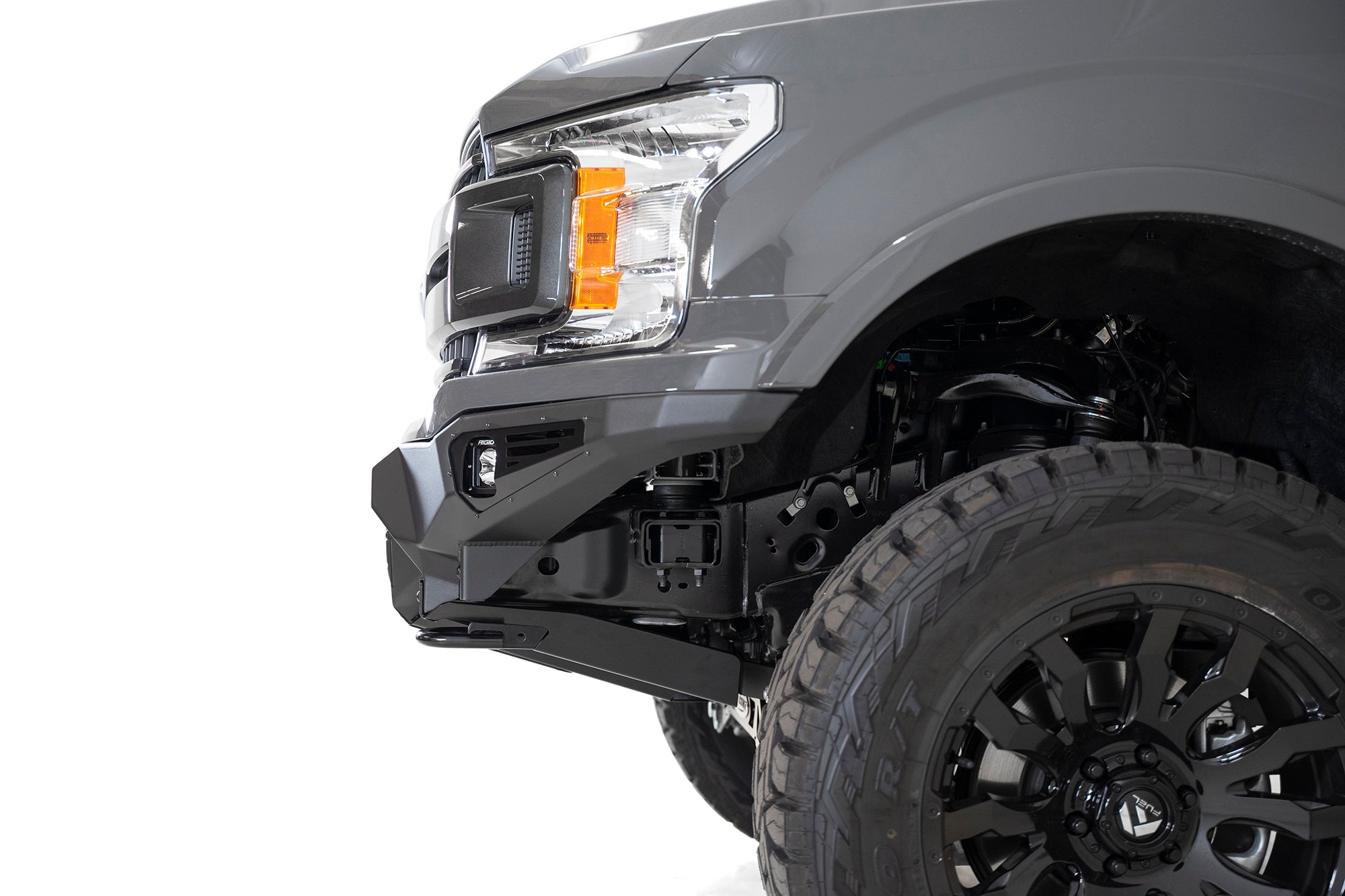 KUAFU Heavy Duty Steel Front Bumper With LED Lights & D-Rings – 2018-2020 Ford F150 - View #2