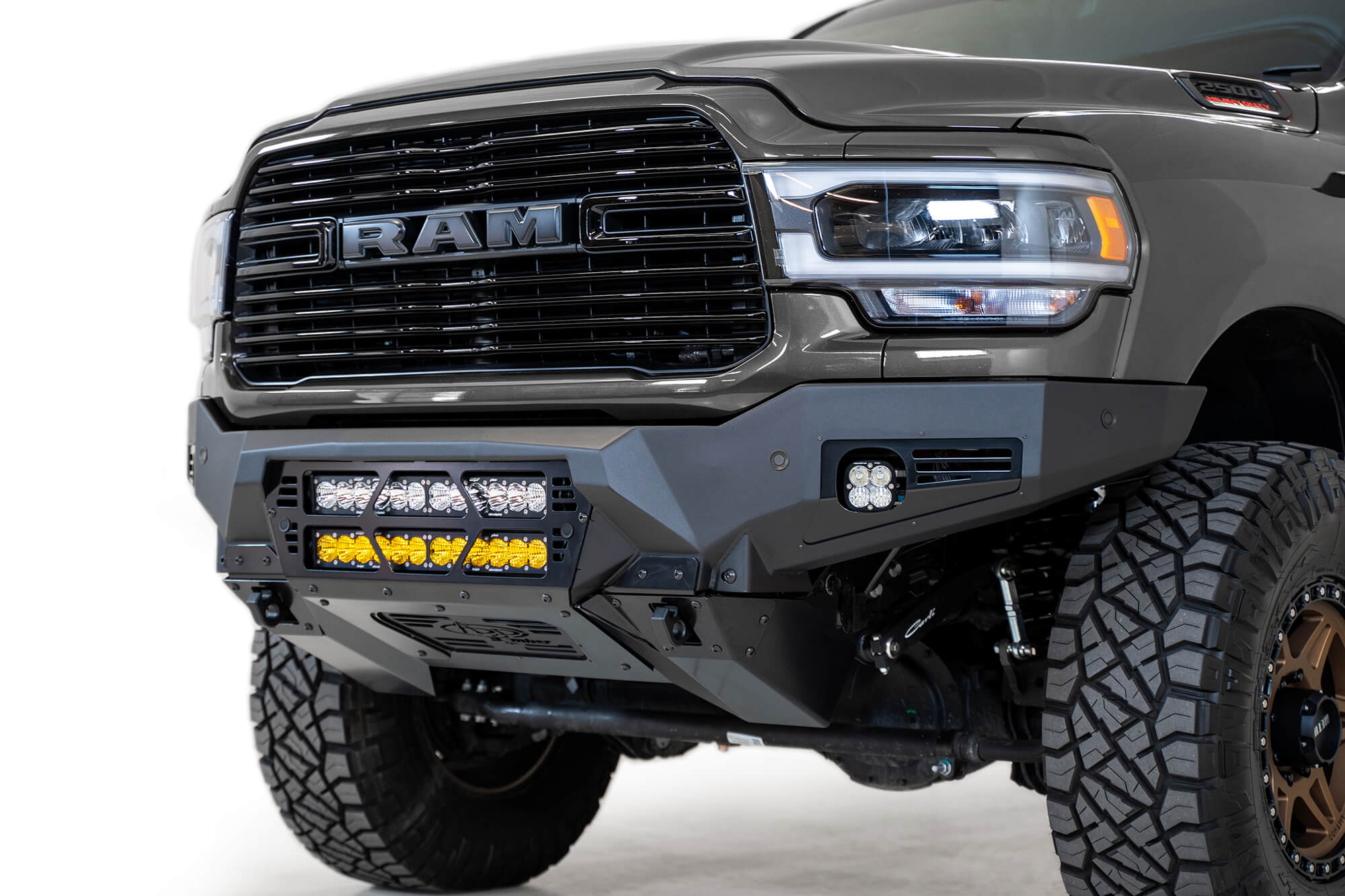 2019-2023 RAM 2500/3500 Bomber Front Bumper (Dual 20 Inch Lights)