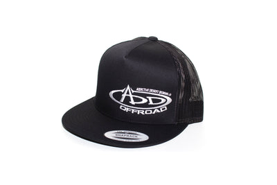 Flexfit ADD Logo Hat, Classic Trucker Snap Back, One Size Fits All, Black hat 